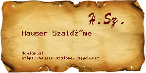 Hauser Szalóme névjegykártya